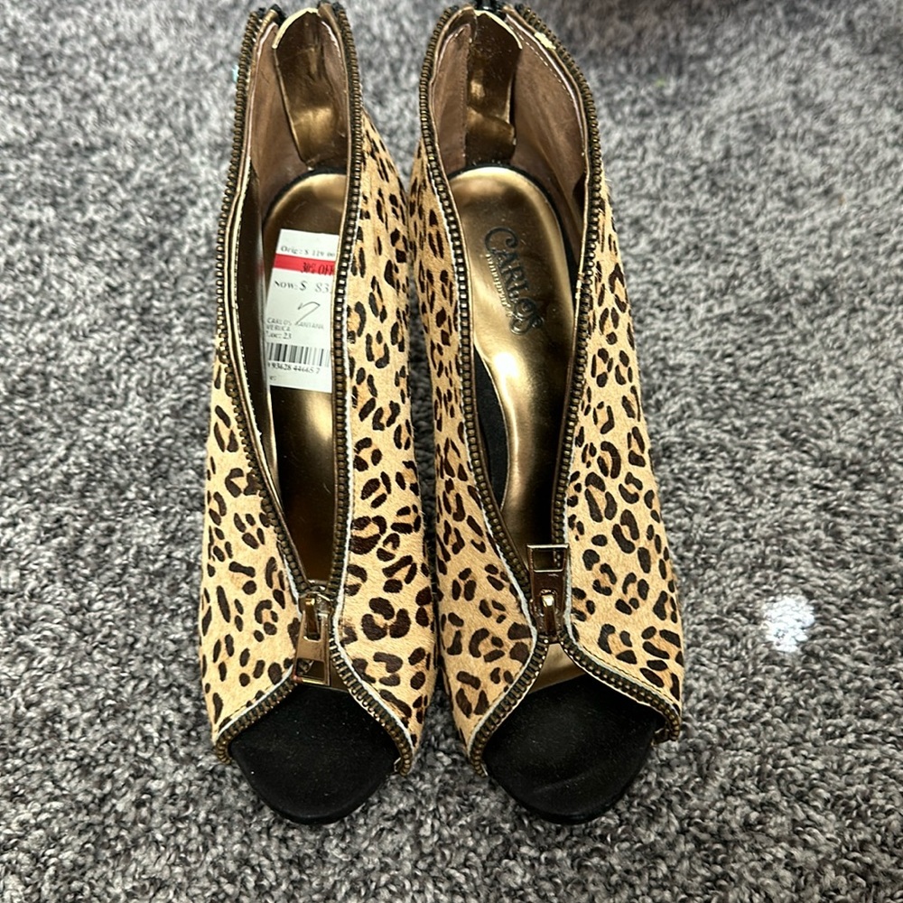 Carlos Santana cheetah heels